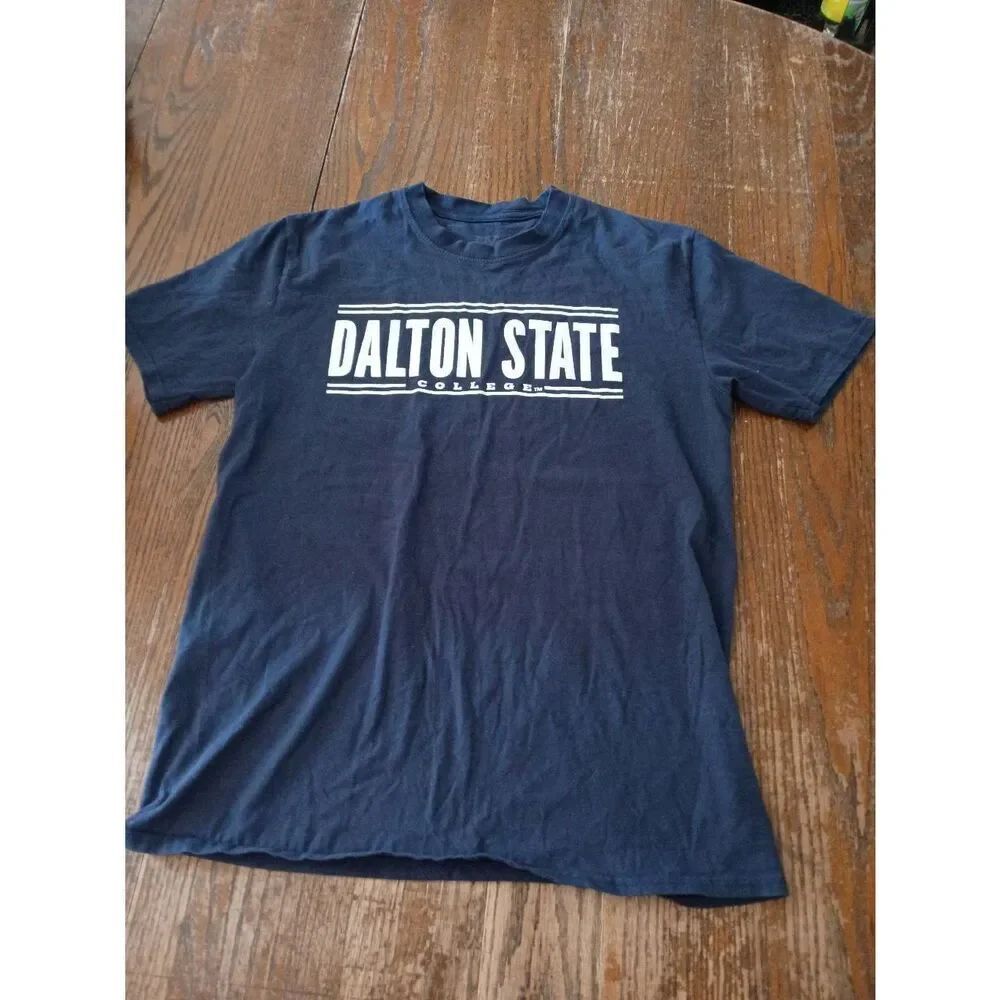 Medium MV Sport Cotton Dalton State College Blue White Short Sleeve Tee Tshirt
